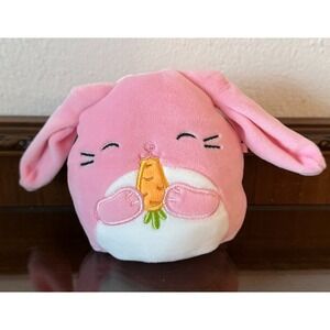 Squishmallow 3.5" Bop Bunny with Carrot Pink Spring Easter‎ Plush